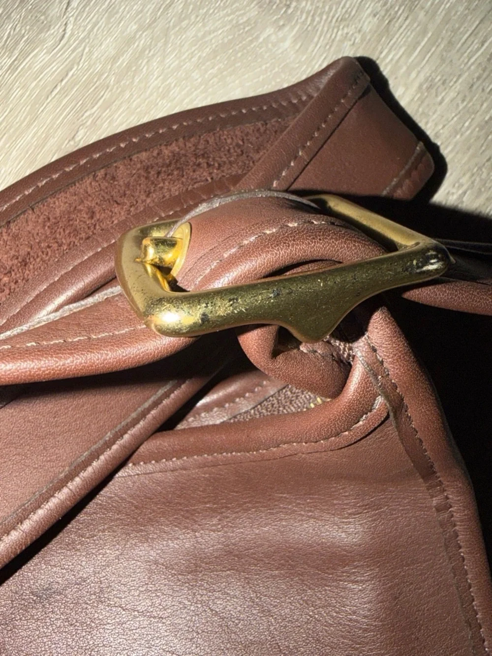 Classic Brown Leather COACH Janice Crossbody Bag
